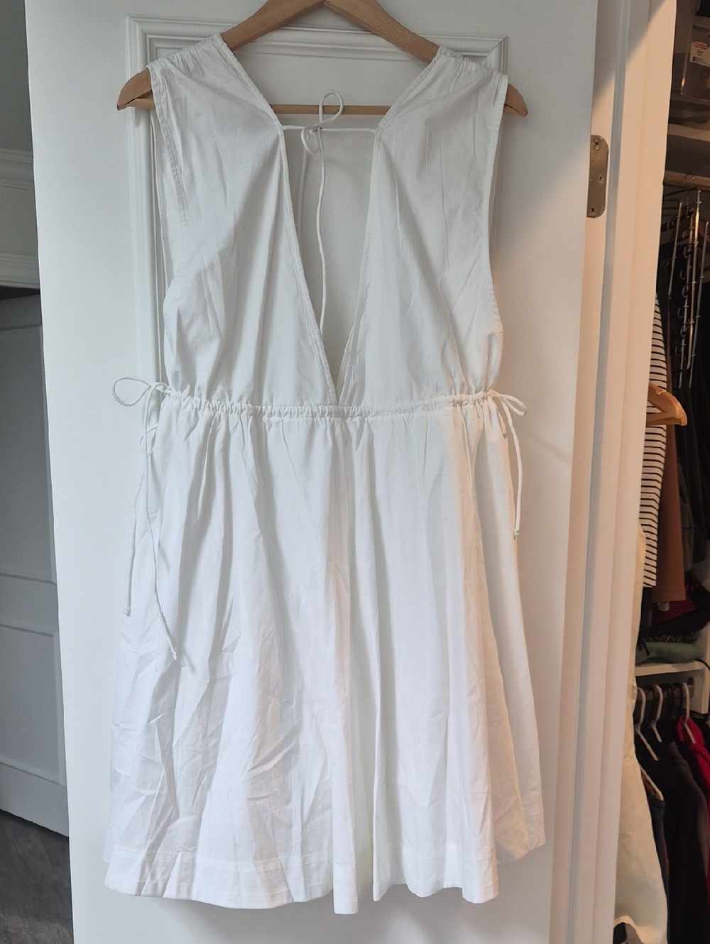 NWT Abercrombie & Fitch White Tie-Back Summer Dress Size Large - Picture 5 of 6